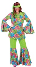 Flower power kostüm damen - power,