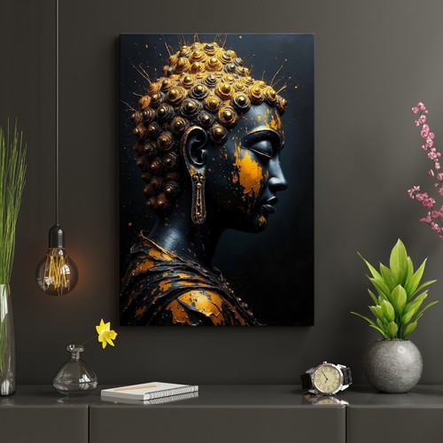 Wandbild buddha schwarz - wandbild,,