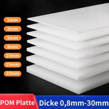 POM Kunststoffplatte Platte Dicke 0,8mm - 30mm Kunststoffplatte Scheibe Weiß