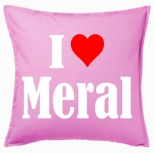 I Love Meral Kissenbezug Pink