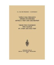 Tafeln zum Vergleich Zweier Stichproben Mittel X-Test und Zeichentest / Tables 