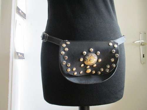 Bauchtasche schwarz echtes - -,