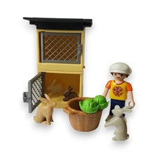 Playmobil Kaninchenstall Figur Hasen Kind Korb Set Bauernhof Tierpflege