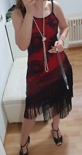 Kleid 20er-Jahre Stil Gatsby Party Vintage Rot Inkl. Accessoires Rot Einheitsgr
