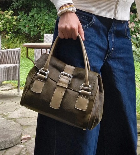 Vintage handtasche leder - vintage, khaki