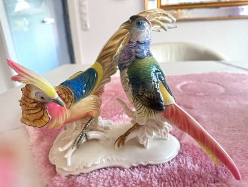 Porzellanfigur vogelpaar - porzellanfigur,