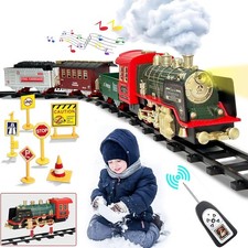 Elektrischer Zug Spielzeug Kinder Weihnachtszug RC Dampfzug mit Geräuschen Licht