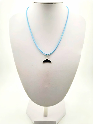Halslette kordelkette blau mit - kordelkette,