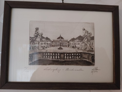 Gerahmte radierung ludwigsburg - gerahmte,