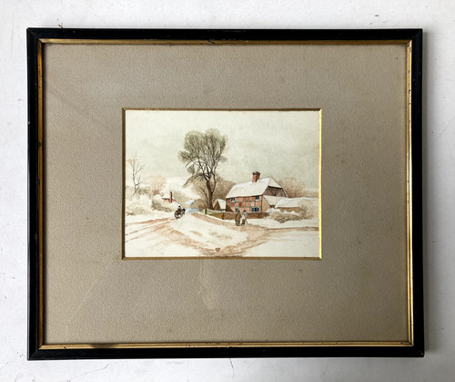 Aquarell winterlandschaft mit - aquarell,
