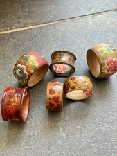 Serviettenringe Holz antik, 6 Stück , Kunstwerkstätte Pals Bad Reichenhall