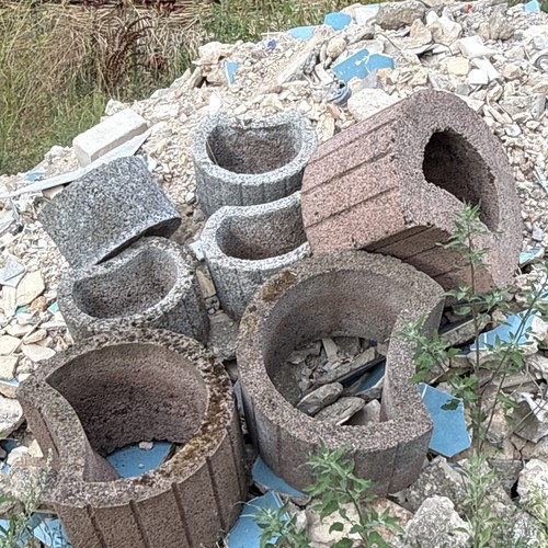 Runder beton blumentopf - beton-blumentopf, /