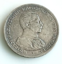5 Mark 1913 A Silber  Preussen Wilhelm II  in Uniform