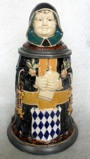 ALT Bierkrug Figurenkrug Münchner Kindl München um 1900 Krug Zinn Sammelkrüge