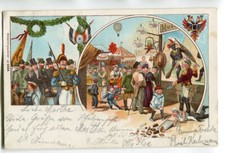 Litho AK Oschersleben,Jahrmarkt,Schützenfest,Riesendame,Karussels 1900