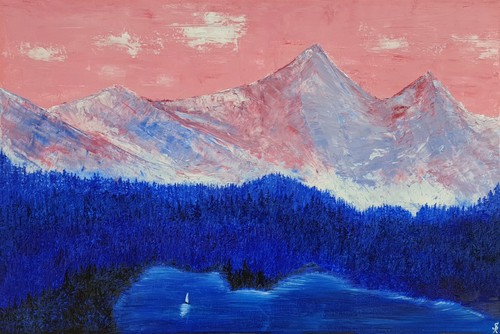 ölbild landschaft modern - Ölbild,