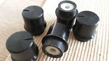 Set mit 4 schwarzen METALL KNÖPFEN (4 x Knopf) 6mm Achse Drehknopf für Poti