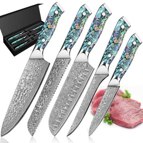 Stück damastmesser set - damastmesser, aus
