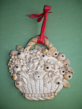Salzteig Handarbeit Brotkorb Obstkorb m. Nelken Natur H=18cm Wanddekoration