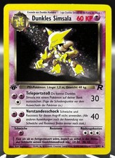 Pokémon 2000 Team Rocket 1.Edition Dunkles Simsala Vintage Holo 1/82 DE NM-EX
