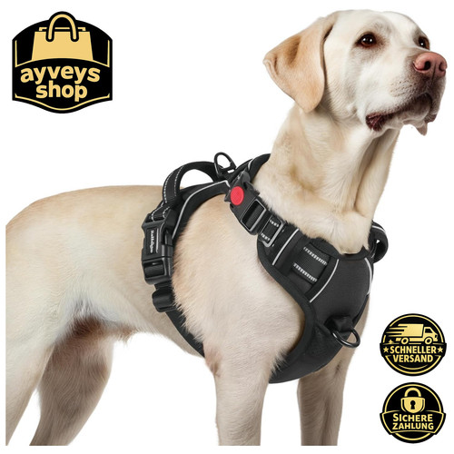 Hundegeschirr schwarz anti - hundegeschirr, l