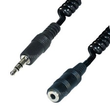 Audio Kabel 3,5mm Klinke 5m Verlängerung Spiral Verlängerungskabel kbq