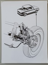 Konvolut technische Grafiken NSU Prinz 4, 1000, Wankel 9 S/W-Hochglanzabzüge