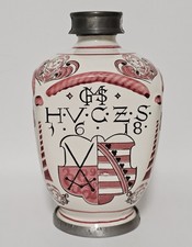 Ulmer keramik flasche mit zinn - keramik,