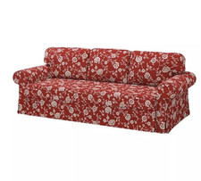 NEU IKEA VRETSTORP BEZUG FÜR 3-SITZER-SOFABETT IN VIERSTAD ROT/WEISS - 505.035.79