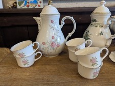 Oscar Schaller Kaffeekanne Kanne Jugendstil Blumen Rosa