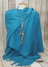 Schal XXL 100% Wolle türkis