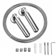 5M Vorhang Seilspanngarnitur Drahtseil Wand Decke Befestigungssystem Gardinen DE