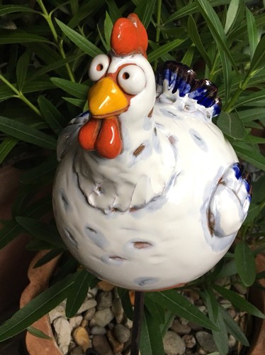 Keramik huhn gartenkugel - keramik,
