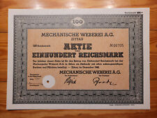 D: Mechanische Weberei A.G., Zittau, 1940, 100 RM *