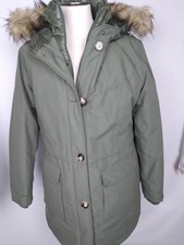 Damen Parka Winterjacke olivgrün Kaputze mit Kunstfell von ever You in Gr.38