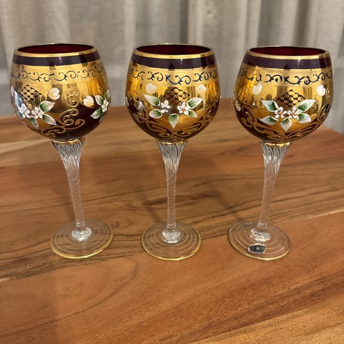 Weingläser gold und emalie - gold,