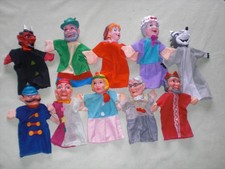 10 Kasperle Handpuppen - Wolf Jäger Teufel Kasper Theater Raritäten - Vintage