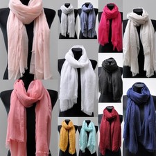 XXL Seide Langschal Lang Schal Halstuch punkt Halstücher Damenschal Sterne Uni