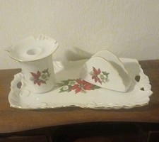 Vintage Servierplatte Kerzenständer und ein Serviettenhalter  3 tlg Haas&Czjzek 