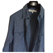 FREEMANS SPORTS CLUB Indigo Shirt L Made in Japan Selvedge Cotton F/S