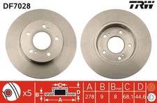 2x TRW Bremsscheibe DF7028