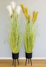 2x künstliches Pampasgras 110 cm Deko Kunstpflanze Federgras Ziergras Kunstgras