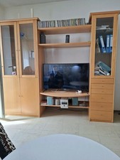 TV Schrankwand Jung Eiche Massiv Original Holz Design