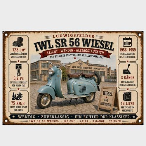 Blechschild iwl wiesel - blechschild,