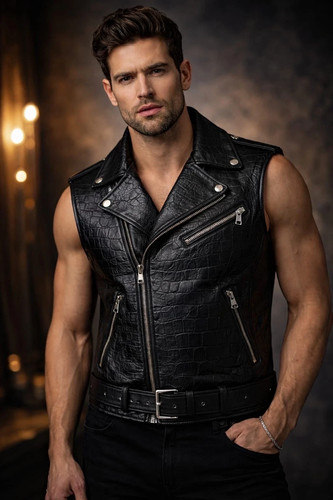 Schwarze leder herren - herren, biker