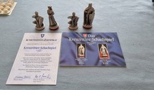 4x Schachfiguren Zinn "Kreuzritter" von Extec mit Zertifikat 