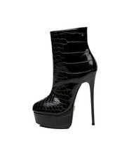 Giaro Galana 1005B Crock High Heels Stiefeletten, Krokodilmuster, Absatz 17 cm