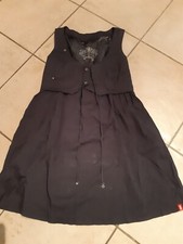 Minikleid ärmellos Damen, Lagenoptik oberer Bereich, schwarz, S/M, EDC