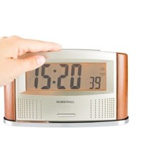 Sprechende Funkweckuhr mit kabellosem Innen/Außen-Thermometer LCD Display
