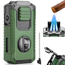 Zigarren Feuerzeug Winddicht 3 Jet Flamme Metall Sturmfeuerzeug Gas Nachfüllbar